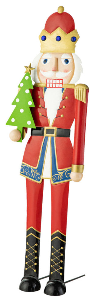 43.25"H Metal Christmas Nutcracker Yard Stake