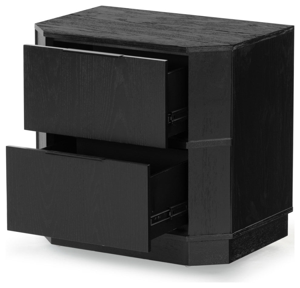 Safavieh Couture Aerilyn 2 Drawer Nightstand, Black