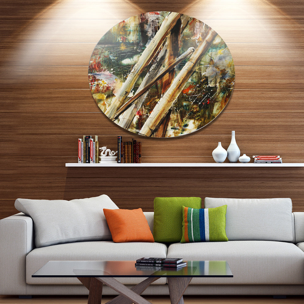 Tools And Abstract Pattern, Abstract Disc Metal Wall Art, 23"
