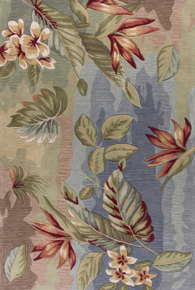 HomeRoots 8' x 10' 6" Polyester Blue or Sage Area Rug