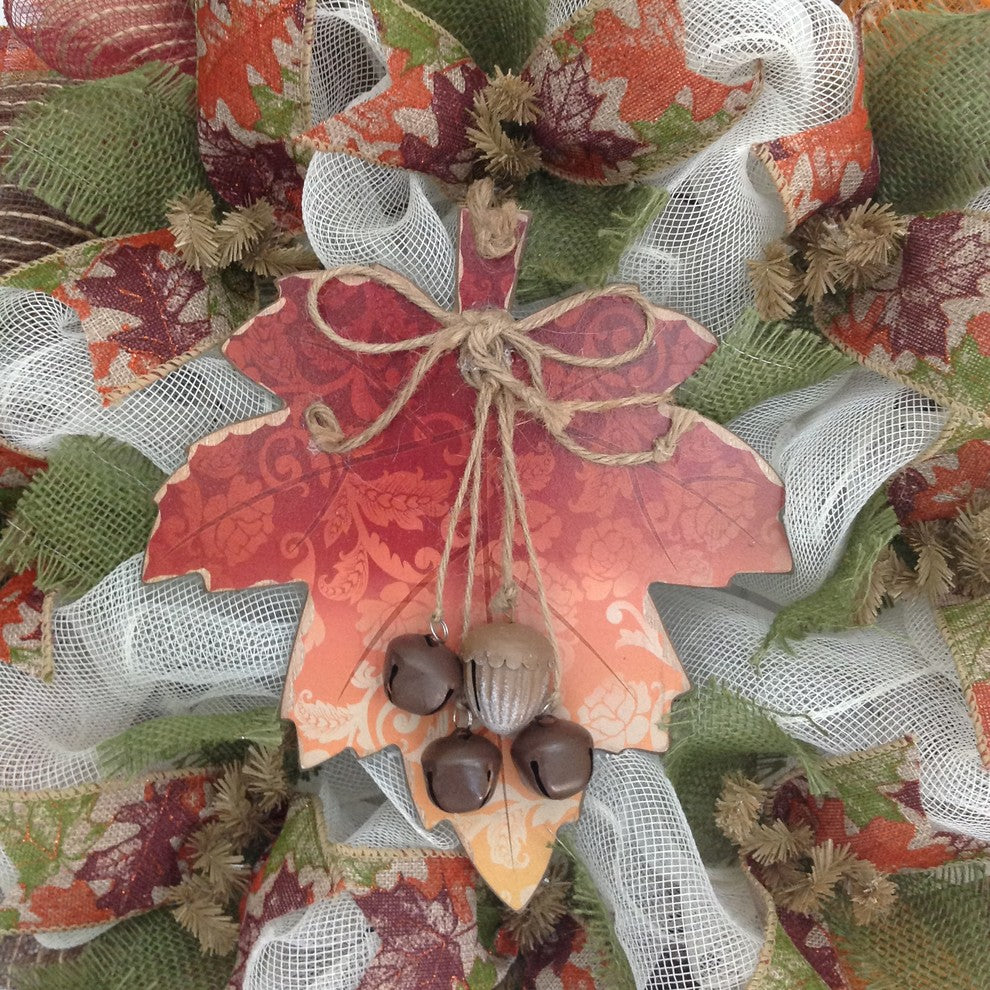 Maple Leaf Autumn Wreath Handmade Deco Msh