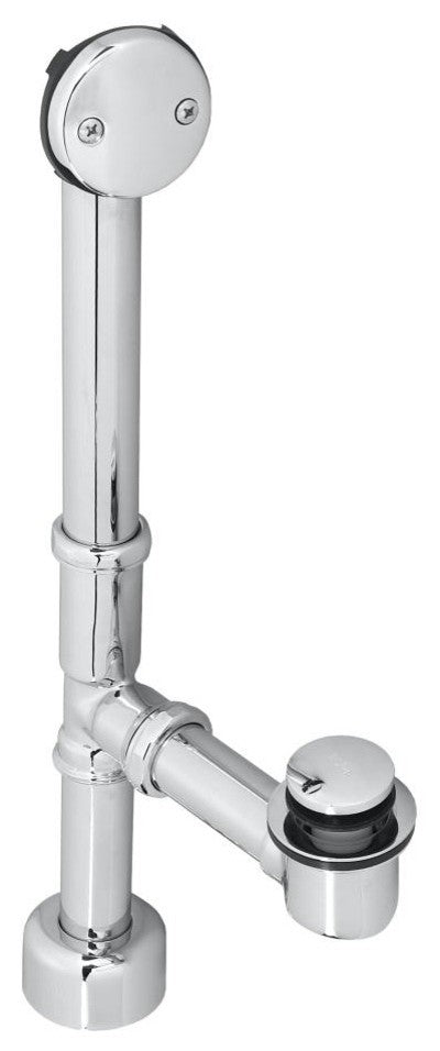 All Exposed Tip Toe Bath Waste - 14" Make-Up, 17 Ga. Tubing In Polished Chrome