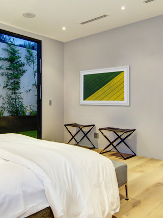 "Green and Yellow Crops" Framed Painting Print