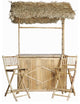 Bamboo Bar With Thatched Roof, Set of 2 Chairs
