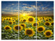 "Field of Blooming Sunflowers" Metal Wall Art, 3 Panels, 36"x28"