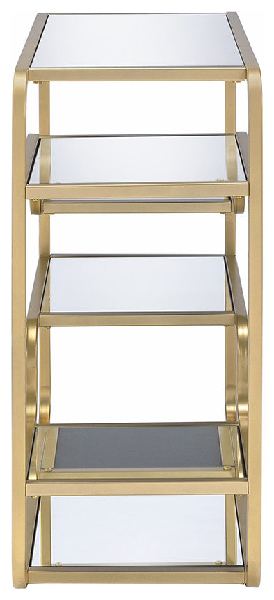 HomeRoots Modern yet Retro Gold And Glass Bar Table