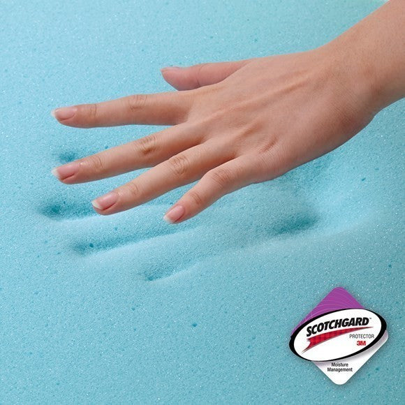Sleep Philosophy 1.5" Gel Memory Foam Topper, Blue, King