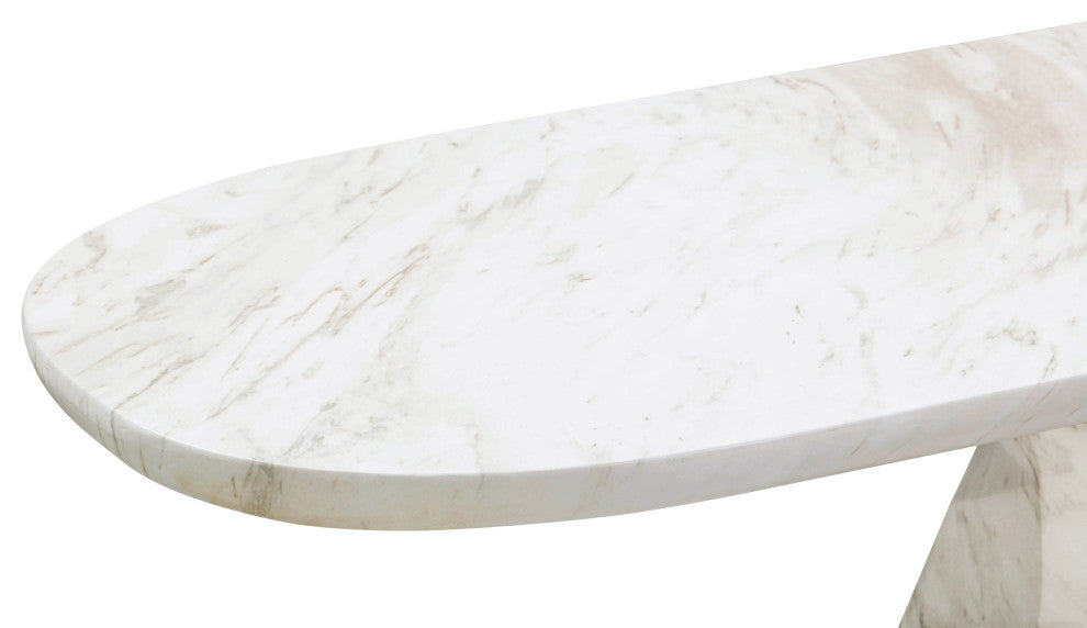Esme Faux Marble Indoor/Outdoor Long Console Table