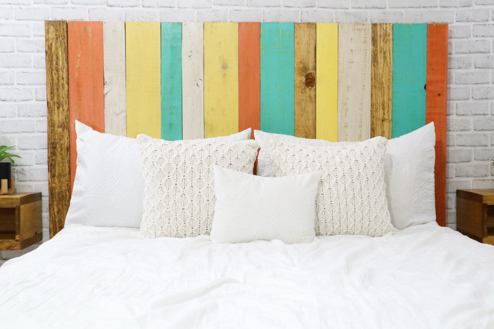 Handcrafted Headboard, Leaner Style, Summer Mix, Full