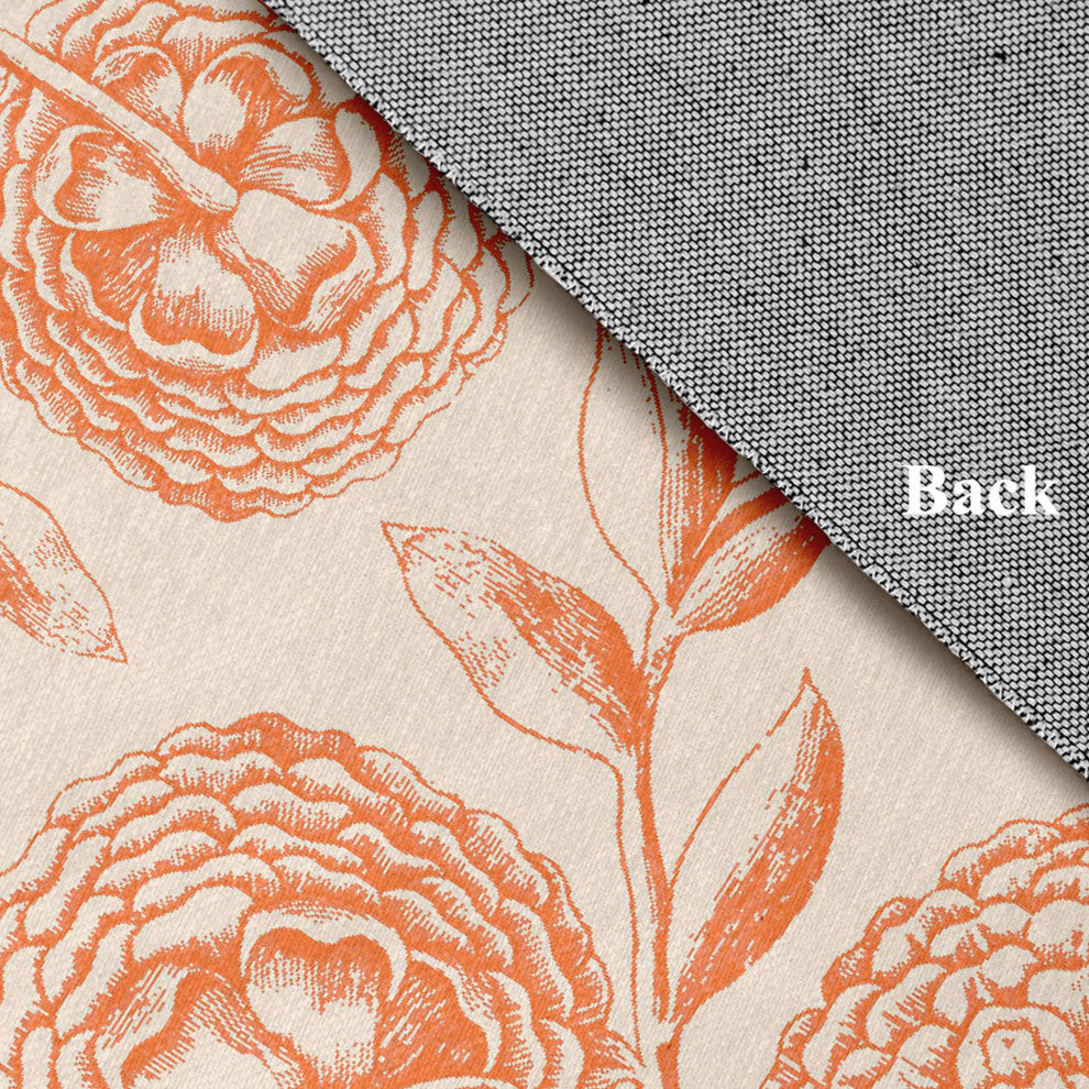 Antique Flowers Spring Chenille Rug, Orange, 4'x6'