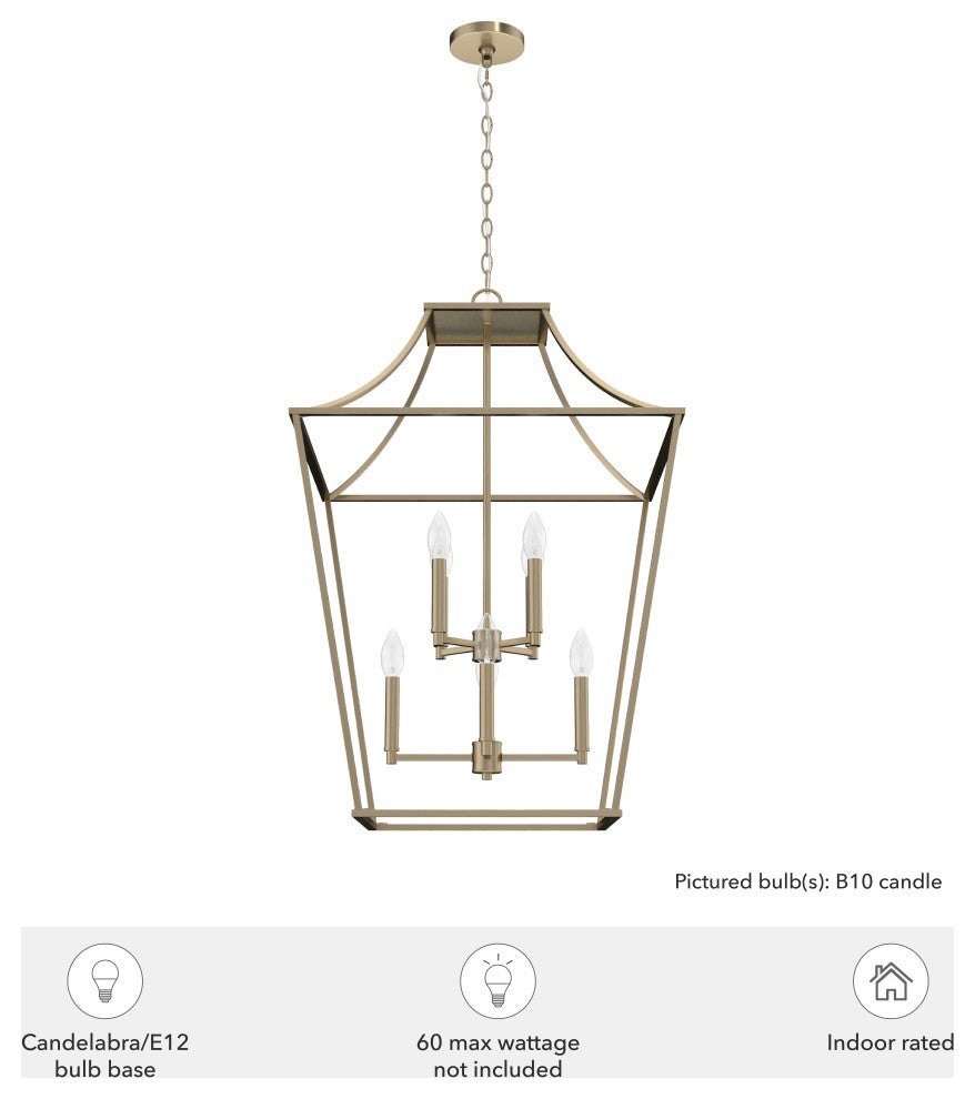 Hunter 23" Laurel Ridge Alturas Gold 8 Light Pendant Ceiling