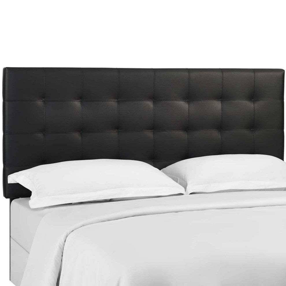 Paisley Tufted King and California King Faux Leather Headboard MOD-5857-BLK