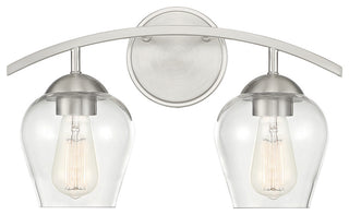 2-Light Bathroom Vanity Light, Matte Black, Brushed Nickel