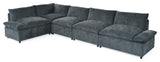 GDF Studio Modern Upholstered Storage Modular Sectional Sofa, Dark Gray