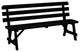 Pine Traditional Backed Bench, Black, 8 Foot