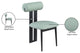 Dario Upholstered Dining Chair, Set of 2, Mint, Vegan Leather, Matte Black