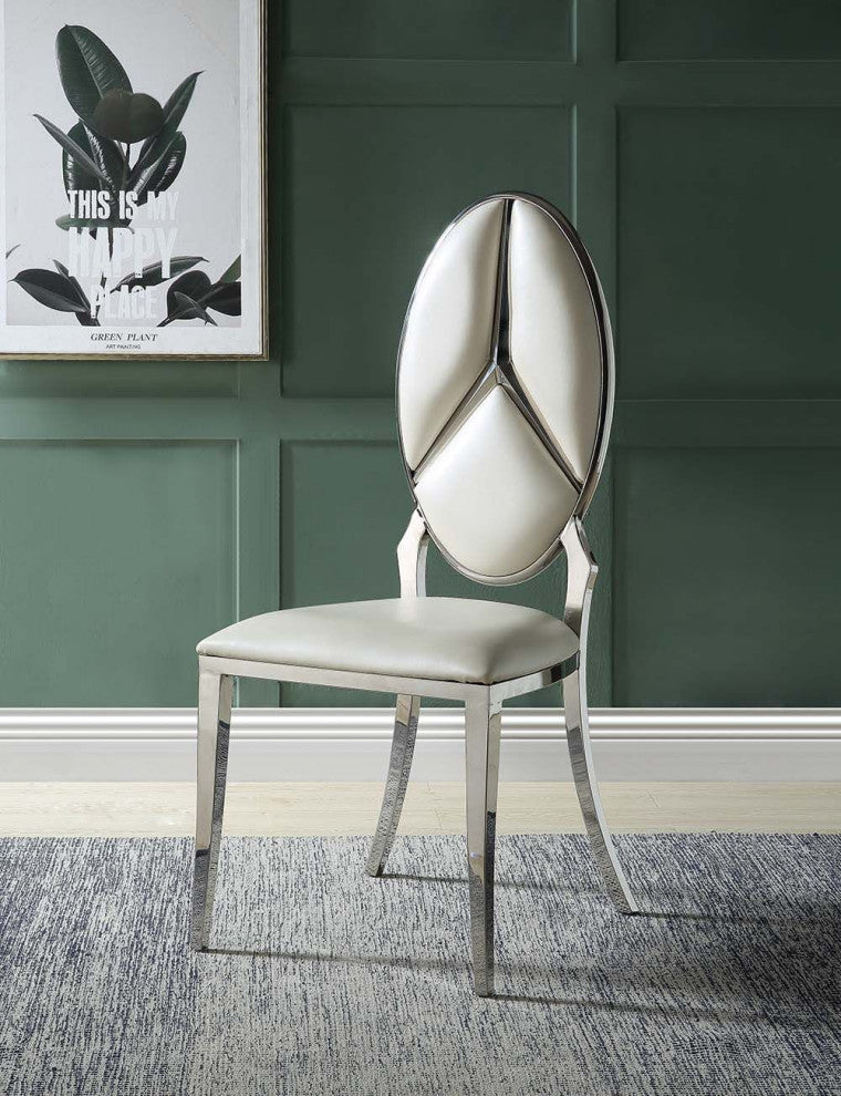 Set of 2 PU Side Chair, Beige