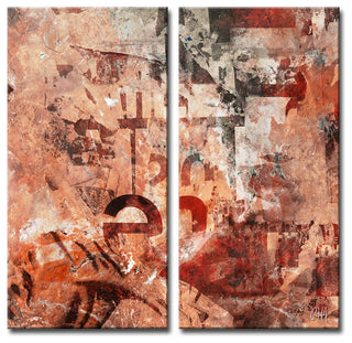 Abstract ABS XB, Canvas Wall Art, 2-Panels 24"x12"