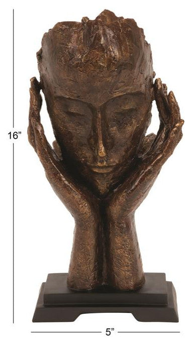 Brown Traditional People Sculpture, 5"x8"x16"