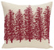 Through The Woods Flower Print Pillow, Cranberry, 20"x20"