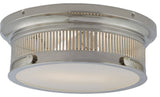 Alderly Flush Mount, 2-Light, Polished Nickel, White Glass, 13"W