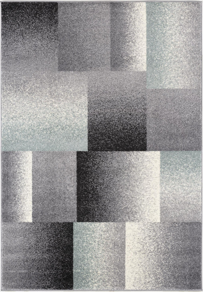 5'x8" Gray Modern Geometric Area Rug