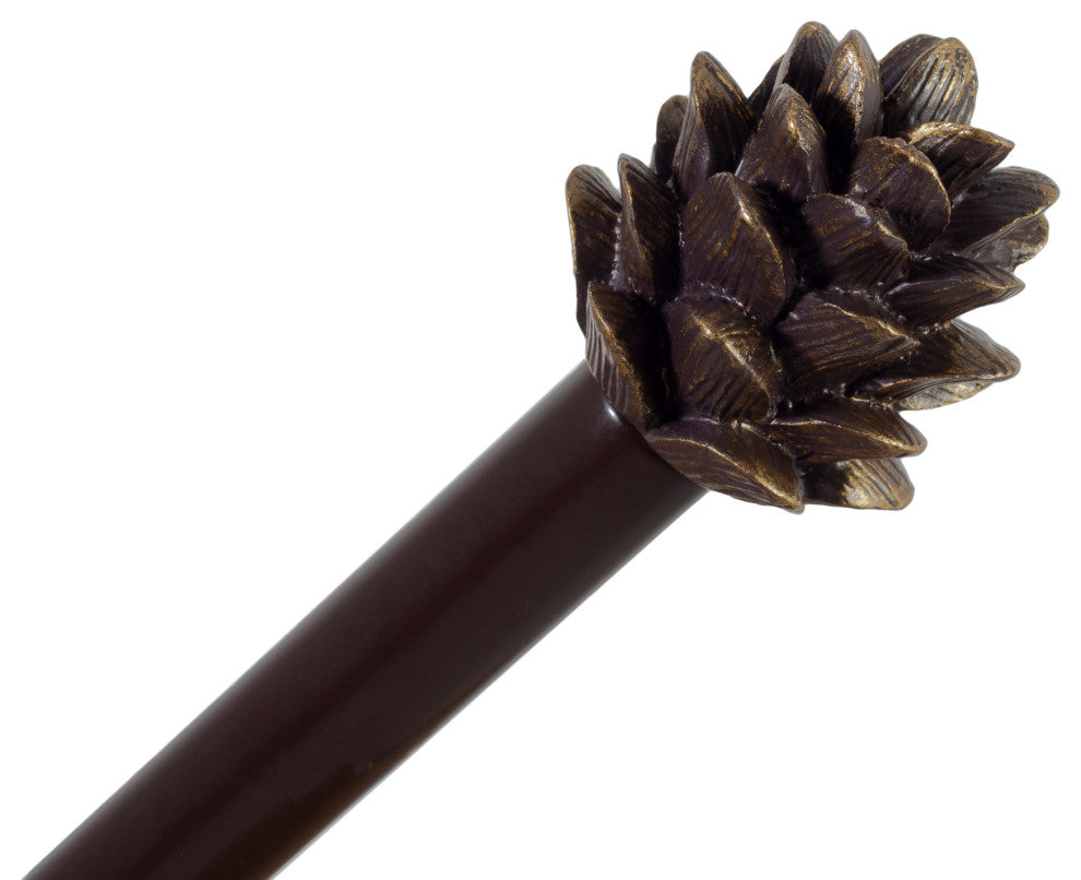 3/4" Pinecone Adjustable Curtain Rod, Bronze, 48"-84"