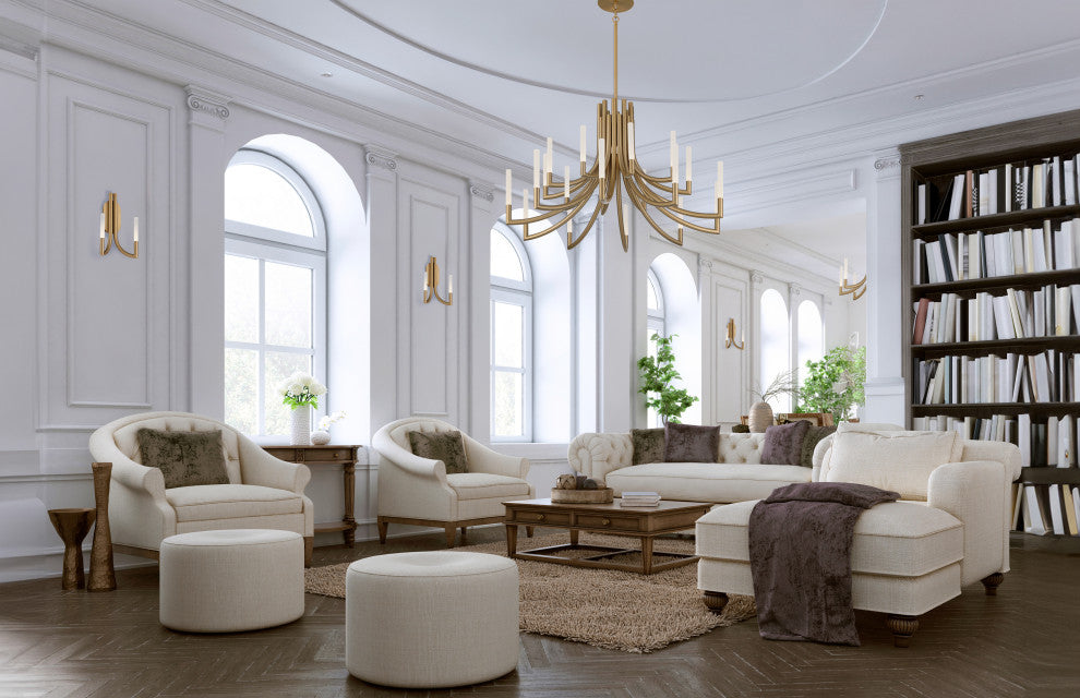 Olette 20L 42" Gold Frosted Chandelier