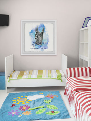 "Llamacorns" Framed Painting Print, 18"x18"