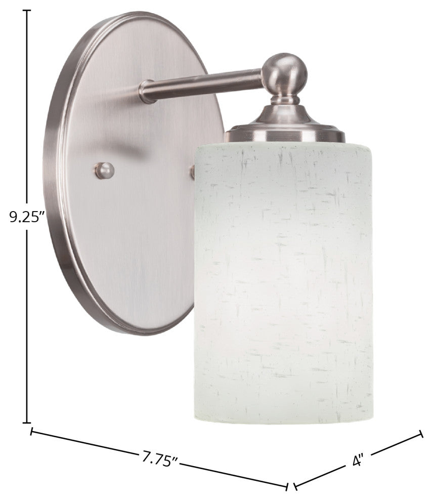 Capri 1-Light Wall Sconce, Brushed Nickel/White Muslin