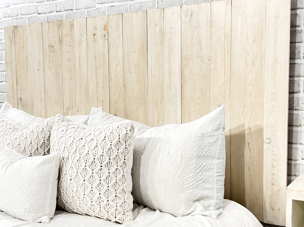 Handcrafted Headboard, Leaner Style, Antique White, Queen