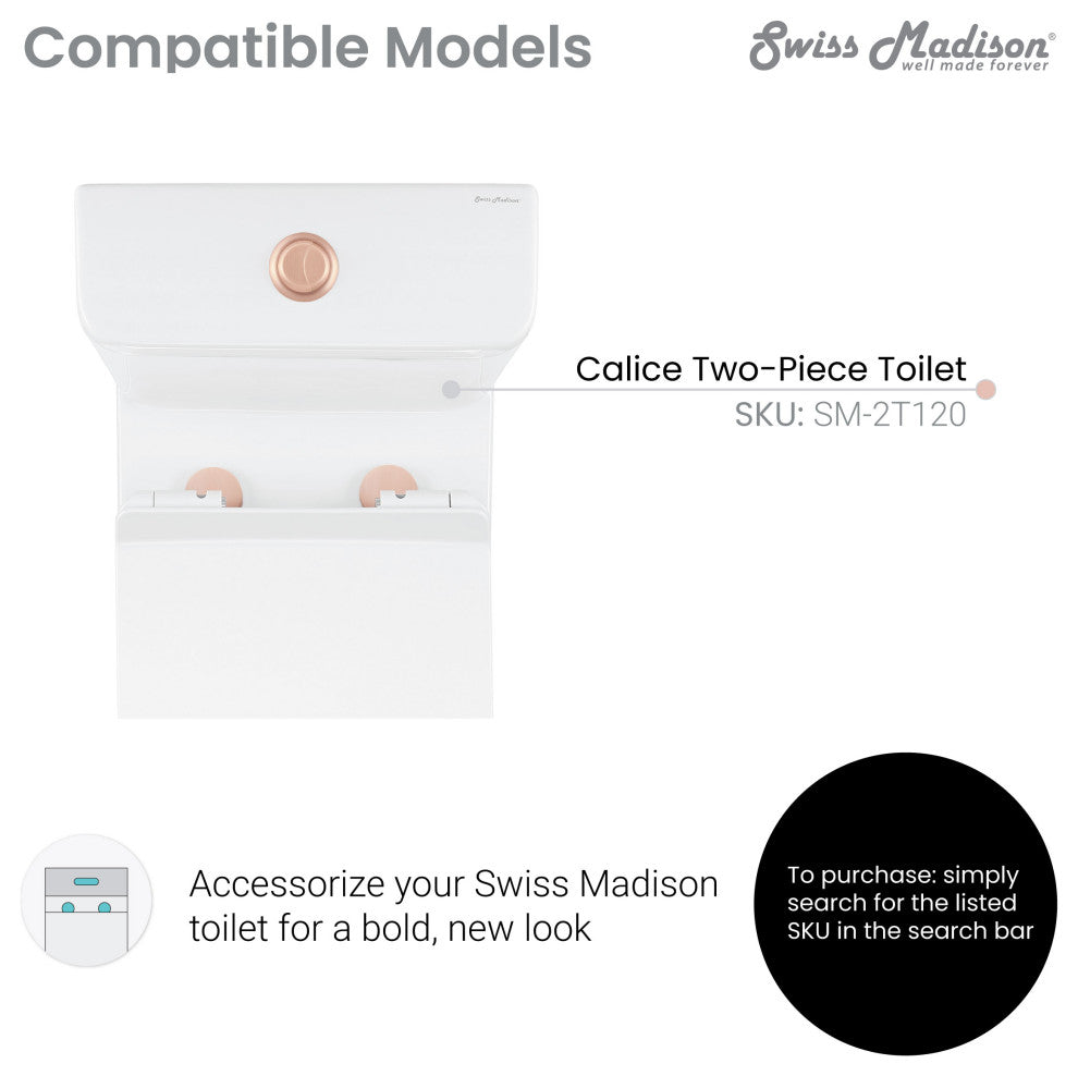 Toilet Hardware, SM-2T120, Rose Gold