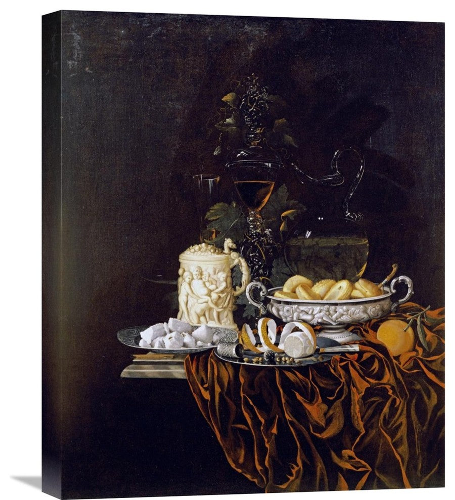 "Pastry In a Silver Dish, Sweetmeats On a Plate" Artwork, 17" x 22"