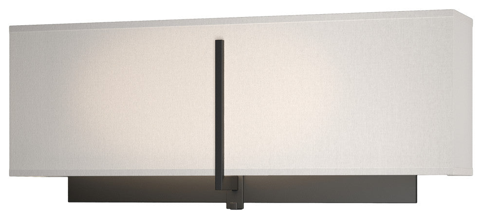 Exos Square Sconce, Black Finish, Flax Shade