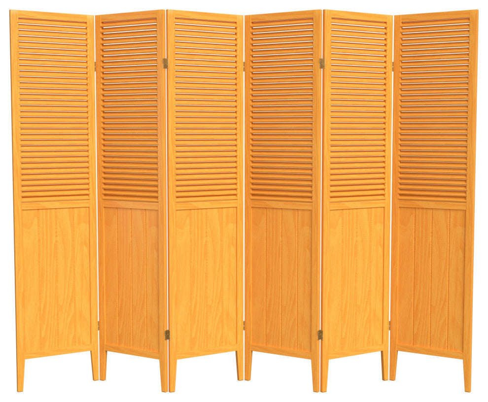 6' Tall Beadboard Divider, Honey, 6 Panels