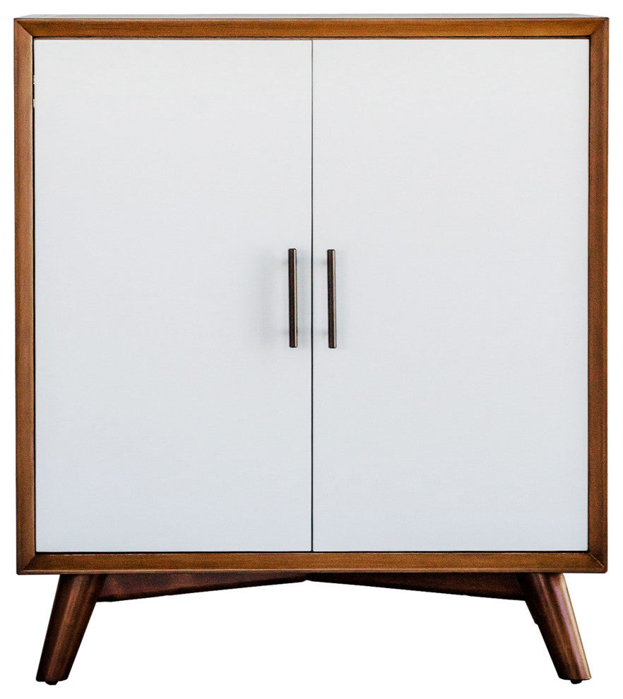 Flynn Small Bar Cabinet, Acorn/White