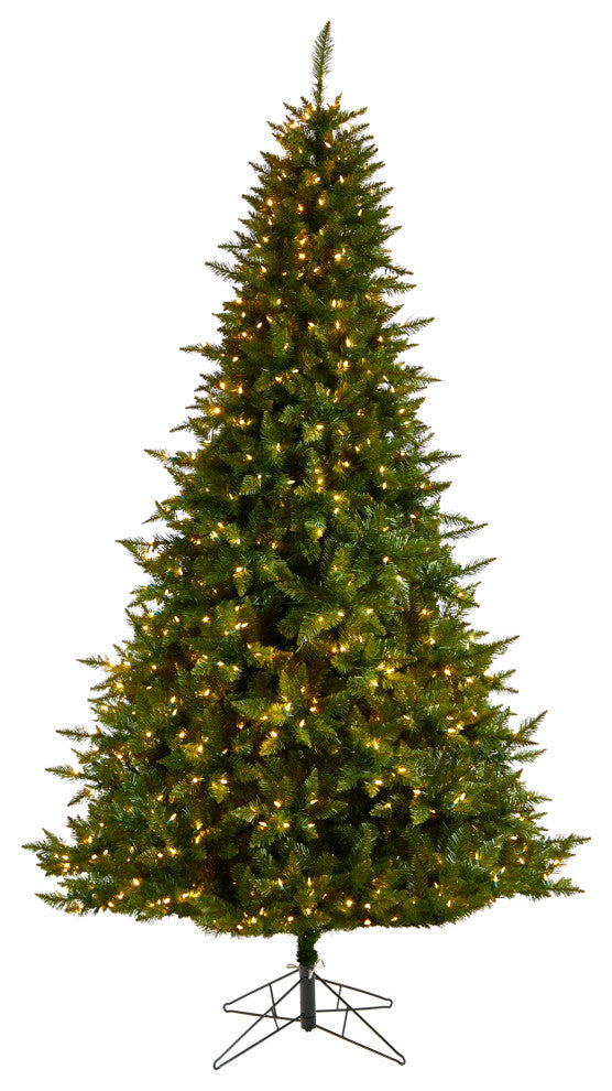 9' Vermont Spruce Faux Xmas Tree W/850 Color Changing  &1984 Bendable Branches