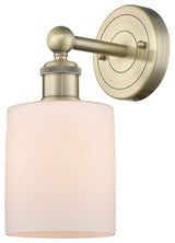 Edison Cobbleskill 1-Light 5" Sconce, Antique Brass Finish, Matte White Shade