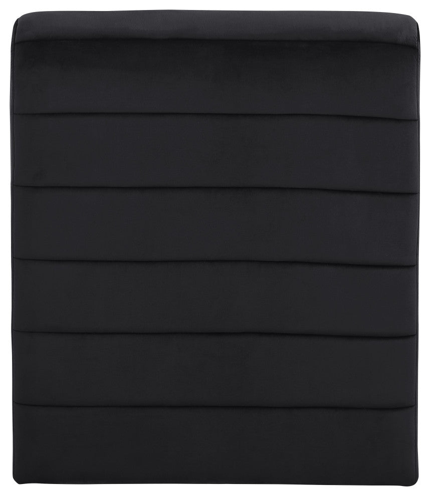Ivy Upholstered Accent Chair, Black, Velvet