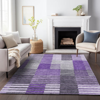 Premium Machine Washable Mayfield AMF687 Purple 9' x 12' Rug
