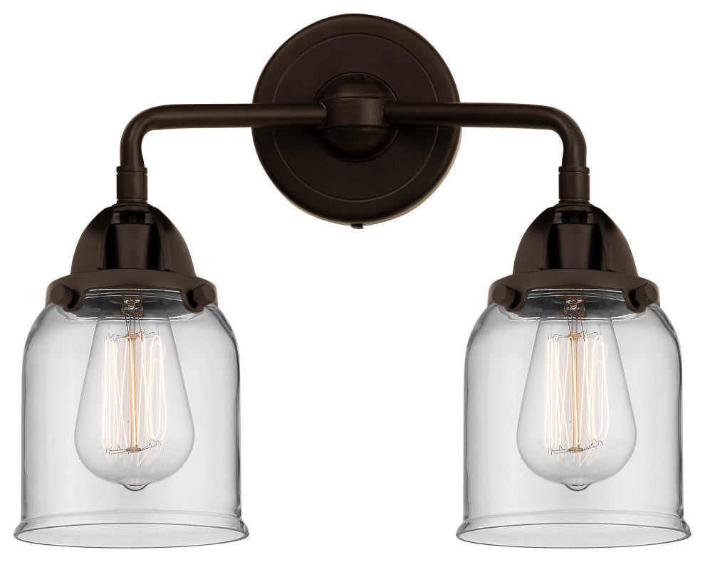Small Bell Bath Vanity Light, Oil Rubbed Bronze, Clear, Clear