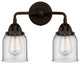 Small Bell Bath Vanity Light, Oil Rubbed Bronze, Clear, Clear