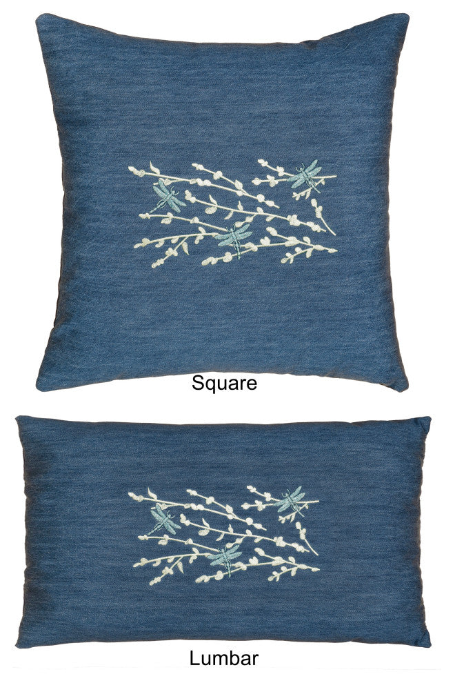 Linum Home Textiles Braelyn Denim Decorative Pillow Cover, Denim Blue, Square