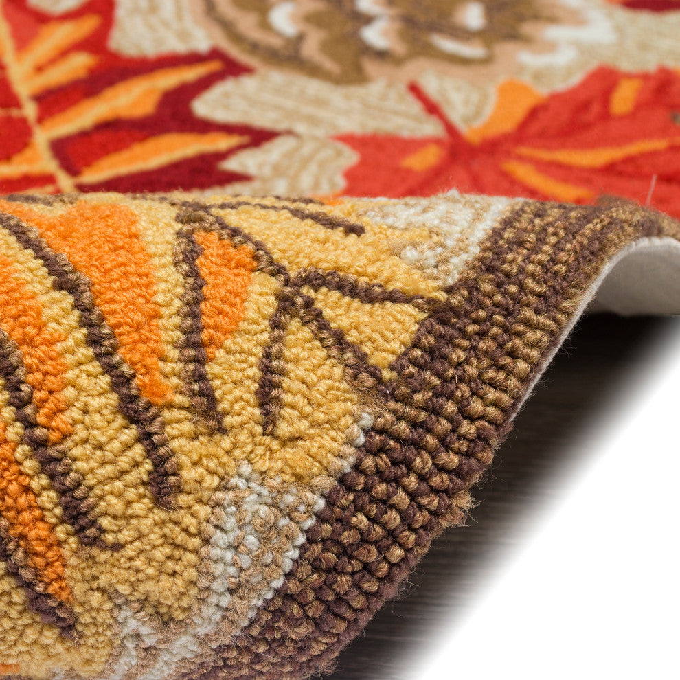 Ravella Falling Leaves Indoor/Outdoor Rug Natural 2'x8'