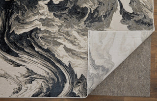 Orin Modern Abstract, Ivory/Black/Taupe, 8'x10' Area Rug