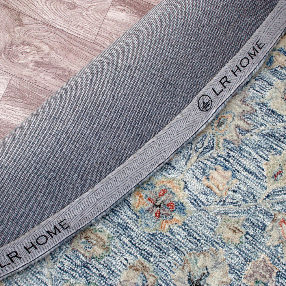 Ox Bay Vin Lex Abstract Hand-Tufted Area Rug, Slate Blue, 8'6" Round