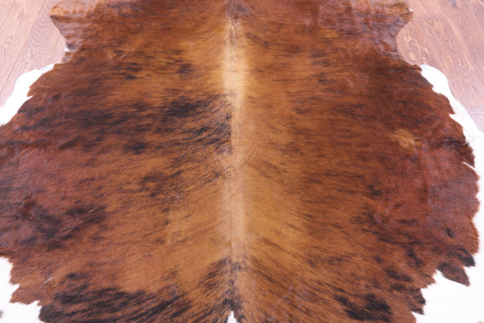 7' 1" X 6' 7" Brindle Natural Cowhide Rug C2197