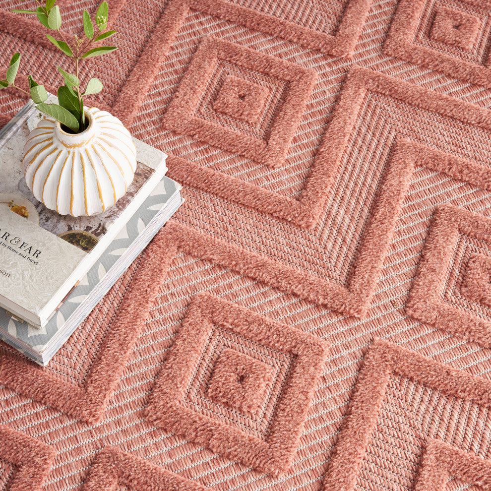 Nourison Versatile 9' x 12' Coral/Orange Modern Area Rug