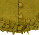 Overlapping Flowers Christmas Tree Skirt in Hand Felted Wool in Chartreuse