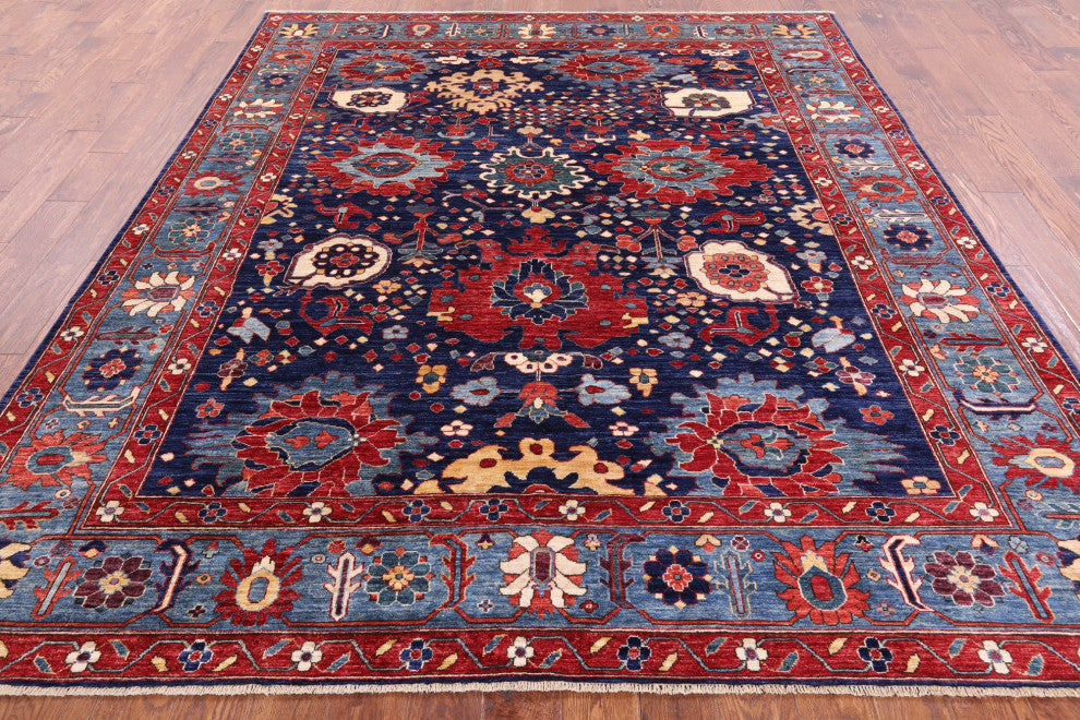 8' 0" X 9' 7" Persian Fine Serapi Handmade Wool Rug - Q7868